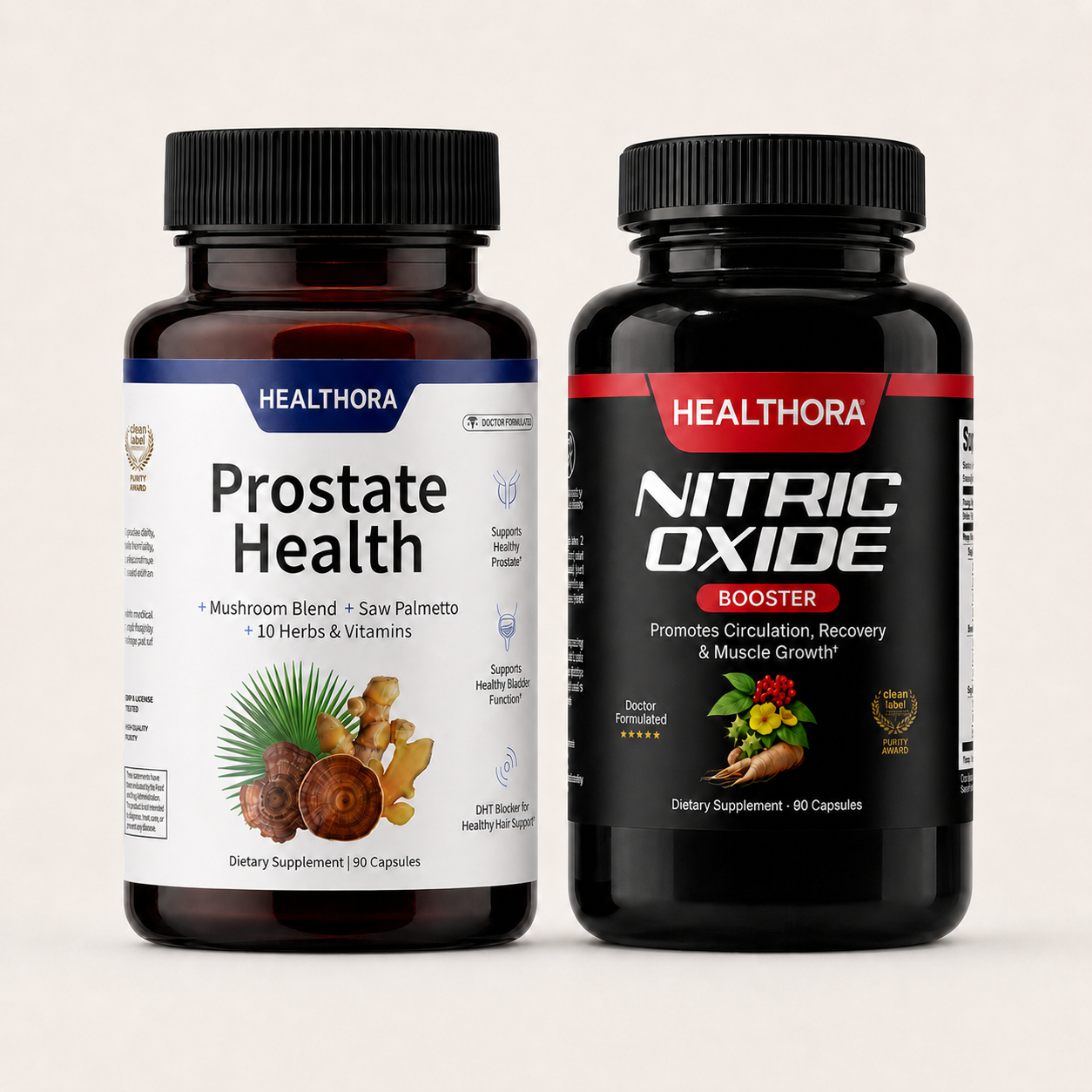 Healthora Prostate Health + Nitric Oxide Booster Bundle