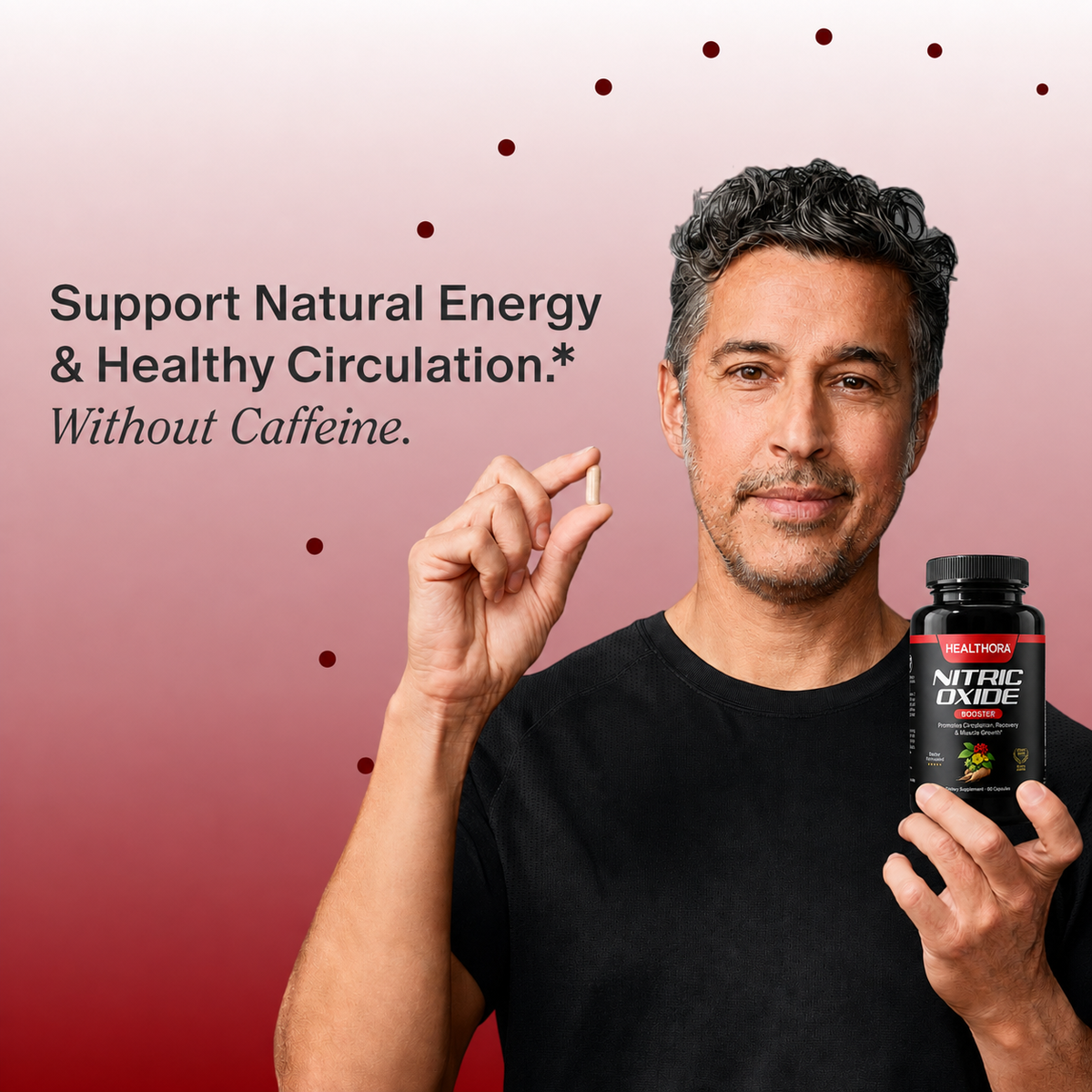 Healthora Nitric Oxide Booster for Men & Women, 90 Vegan Capsules