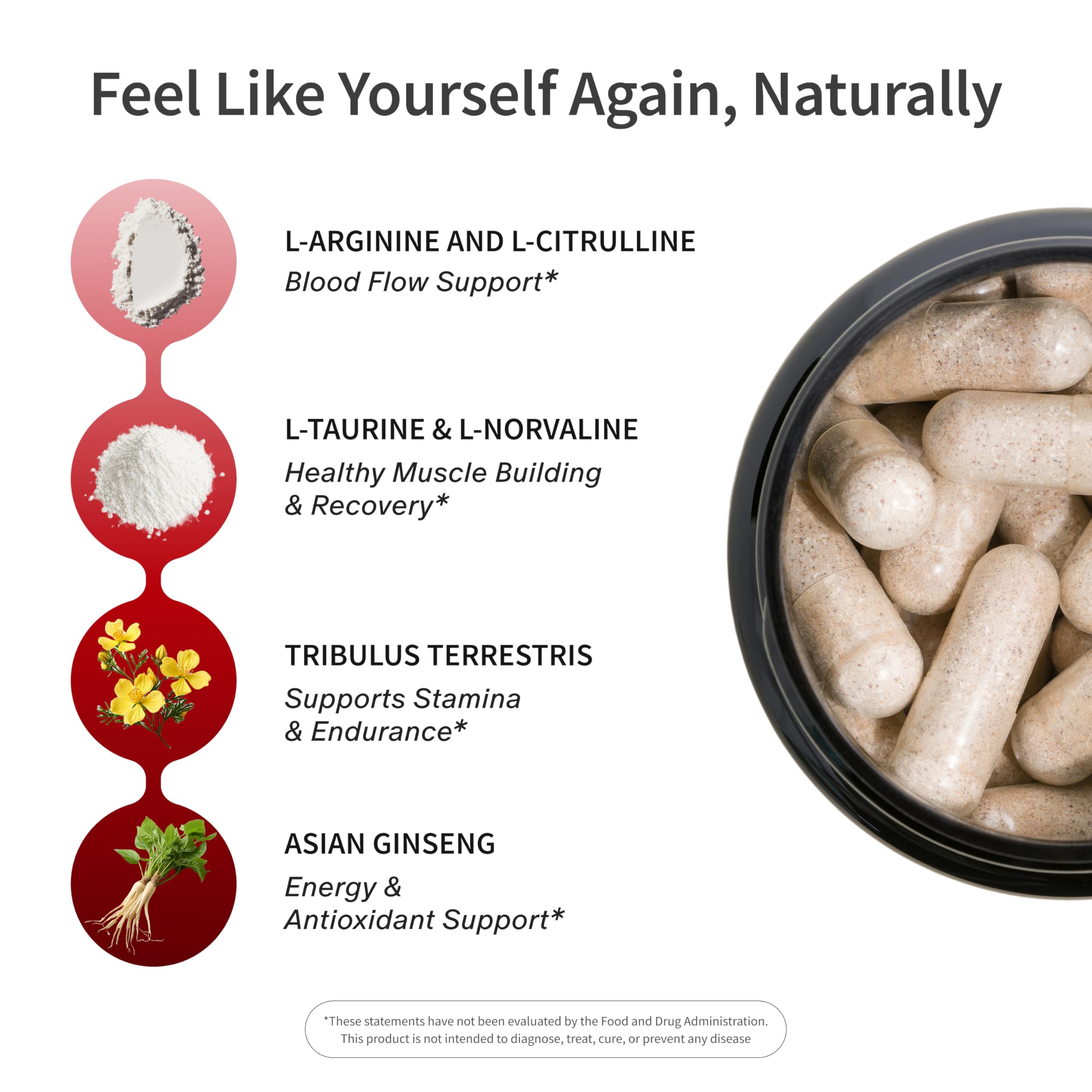 Healthora Nitric Oxide Booster for Men & Women, 90 Vegan Capsules