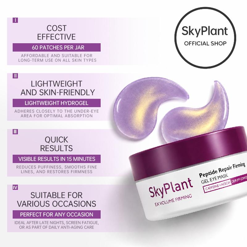 Calcium Volume Under Eye Patches for Puffy Eyes & Dark Circles, Hydrogel Eye Mask for Wrinkles, Fine Lines & Sagging Skin