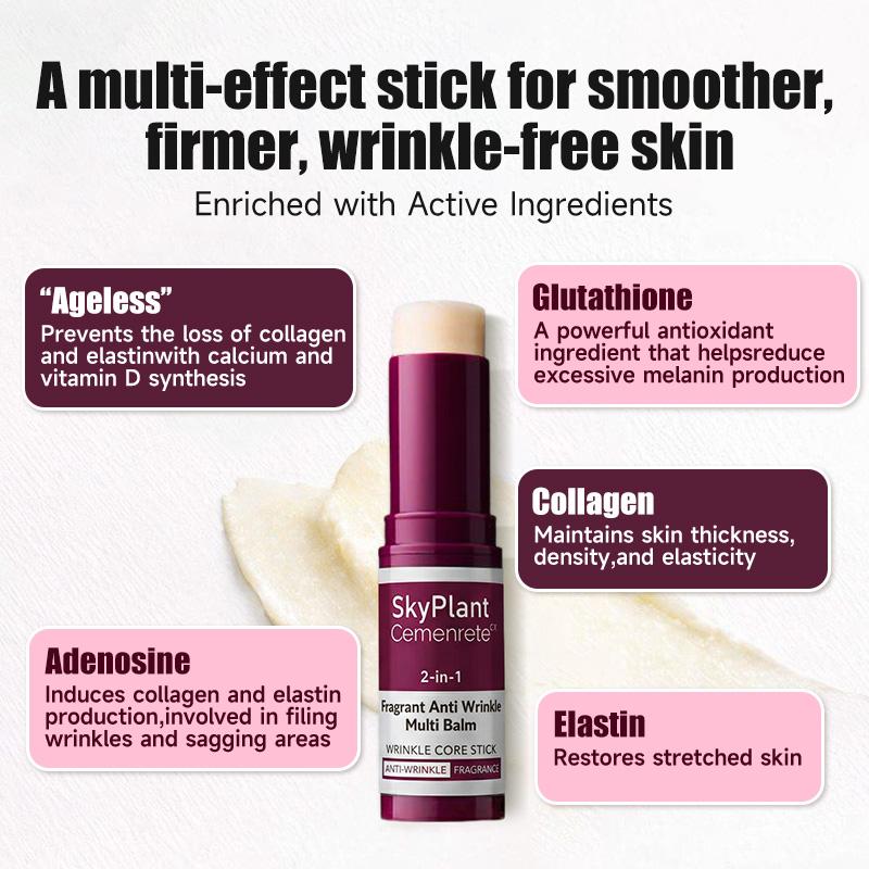 Collagen Multi Balm Stick, Calcium & Adenosine Korean Wrinkle Stick for Eye, Neck & Face