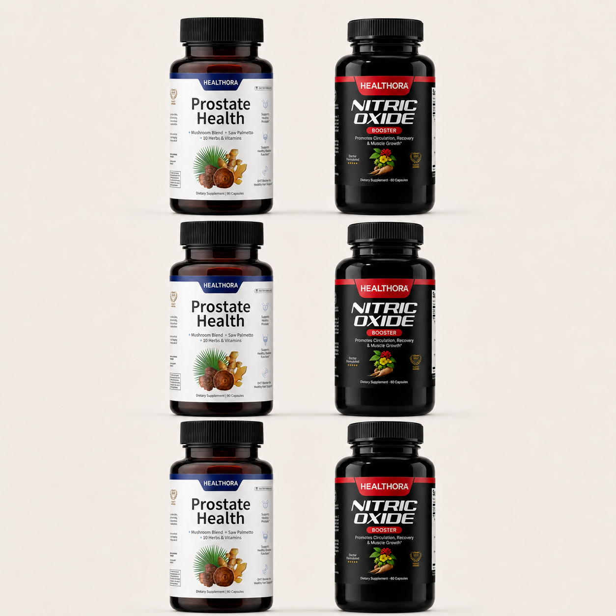 Healthora Prostate Health + Nitric Oxide Booster Bundle